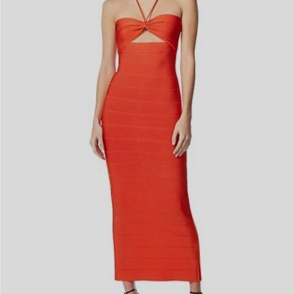 Elegant Orange Strapless Dress